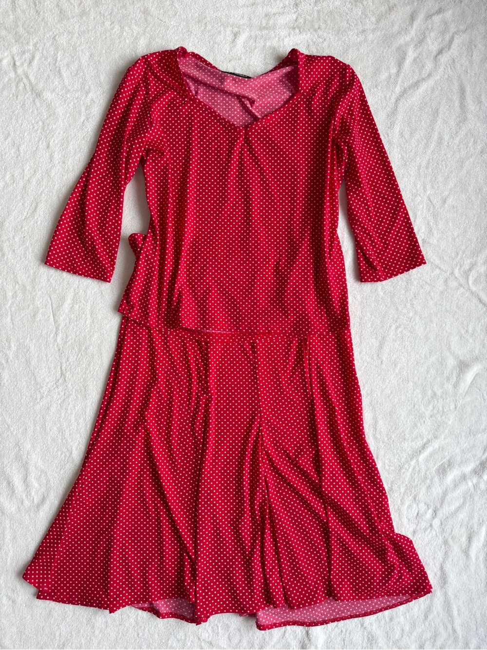 Red and White Polka Dot Top and Skirt Set